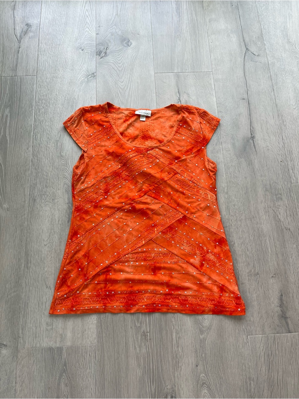 Orange sequin top